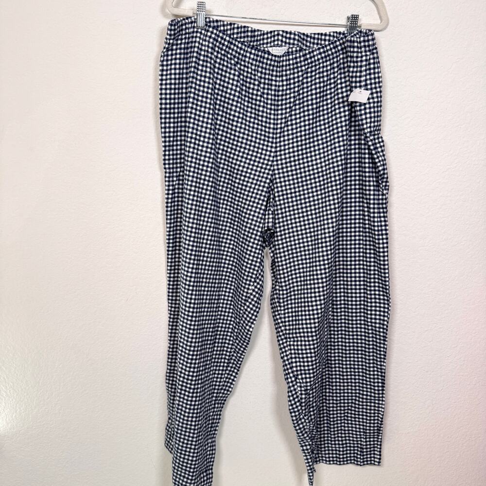 Charter Club Womens Flannel Gingham Check Sleep Pajama Pants Size XXL Comfy Blue